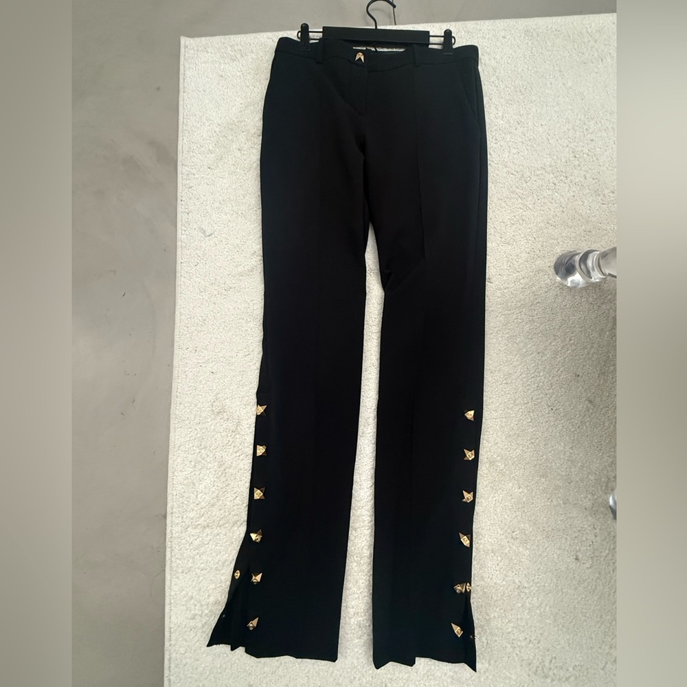 Versace Black Pants with Gold push buttons Small/ IT40